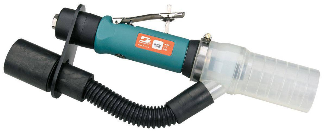 Dynabrade 56759 straight-line die grinder with central vacuum, 15000 RPM, gearless design, rear exhaust, 1/4 inch and 6 mm collets
