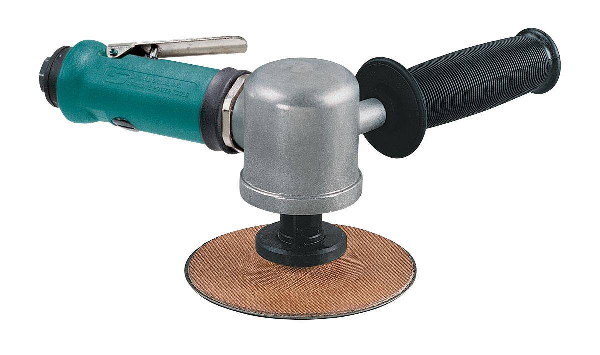 Dynabrade 52515 4.5-inch right angle disc sander with rear exhaust, 0.55 HP, 15000 RPM, 5/8-11 female pad, gearless design