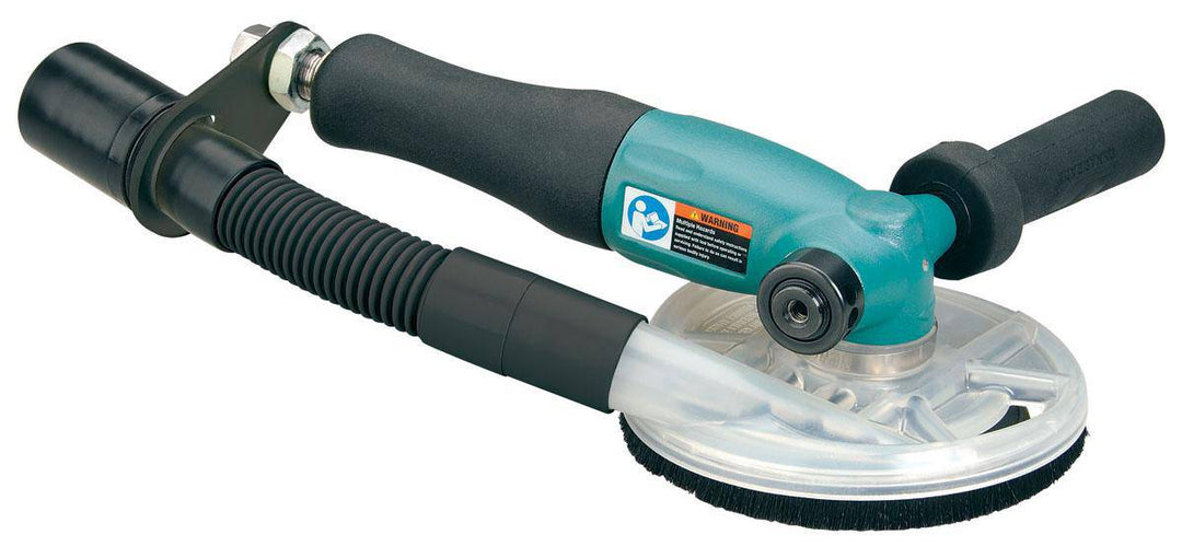 Dynabrade 52596 5-inch right angle disc sander with 1.3 HP motor, central vacuum, 12,000 RPM, 5/8-11 spindle thread, rotational exhaust