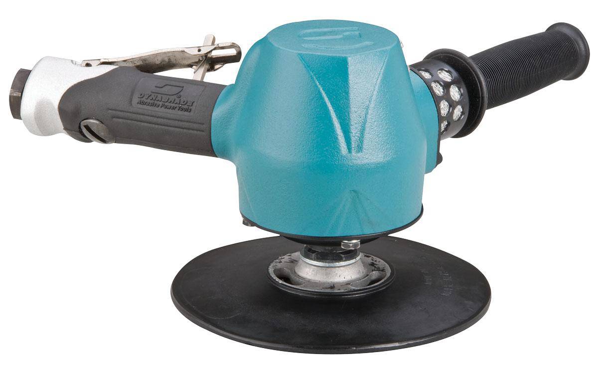 Dynabrade 53253 7-inch vertical disc sander with 2 HP motor, 8500 RPM, gearless rotation, 5/8-11 inch female pad.