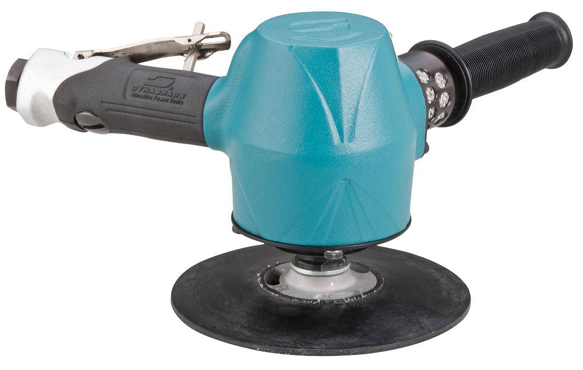 Dynabrade 53262 7-inch vertical disc sander with 3 HP motor, 7200 RPM, gearless rotation, 5/8-11 inch female pad, industrial equipment.