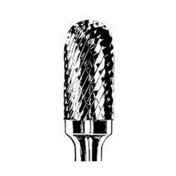 Dynabrade 93333 - Carbide Burr 3/8 Inch Diameter Sc-3 D/C Burr Cylinder-Radiused End 3/4 Inch Flute L 1/4 Inch Shank - eGrimesDirect