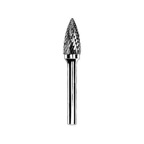 Dynabrade 93375 - Carbide Burr 3 mm Diameter Sg-4 D/C Burr Tree-Radiused End 13 mm Flute L 3 mm Shank - eGrimesDirect