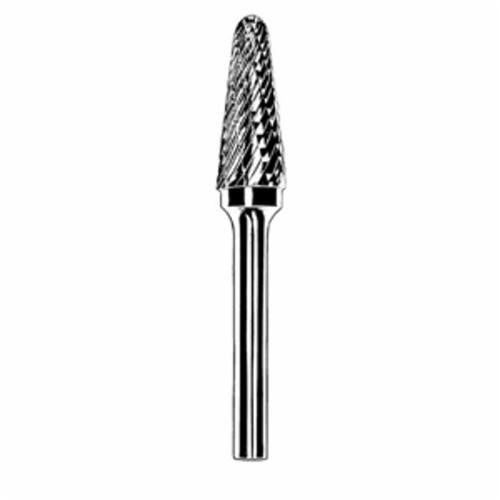 Dynabrade 93377 - Carbide Burr 3 mm Diameter Sl-4 D/C Burr Taper-Radiused End 13 mm Flute L 3 mm Shank - eGrimesDirect