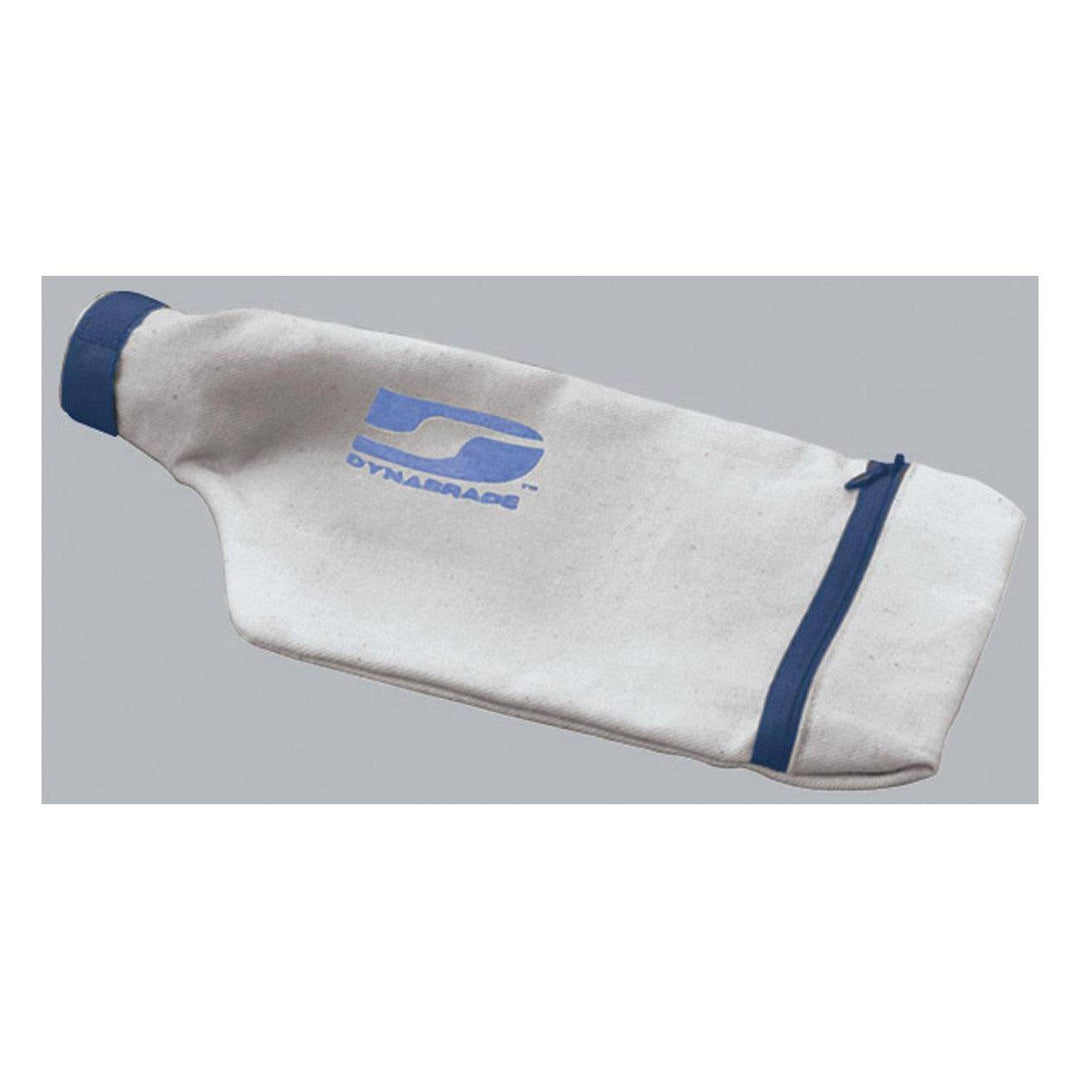 Dynabrade 56304 dust bag for industrial vacuum systems, black fabric with adjustable opening and durable construction.