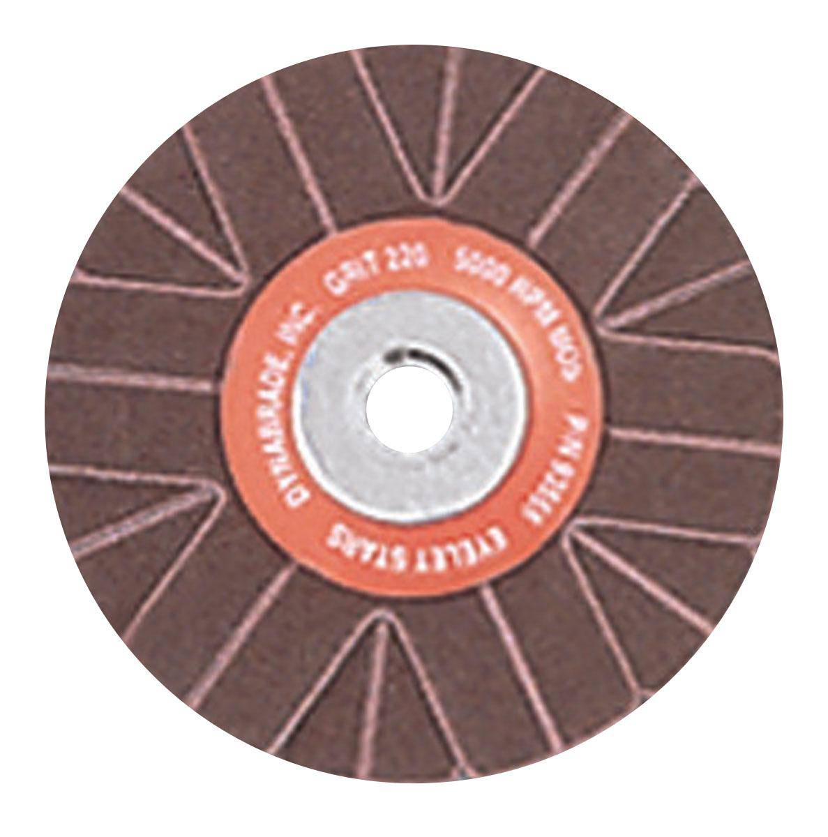 Dynabrade 93551 2-inch eyelet mount sanding star with 80 grit aluminum oxide abrasive for surface finishing and sanding tasks.