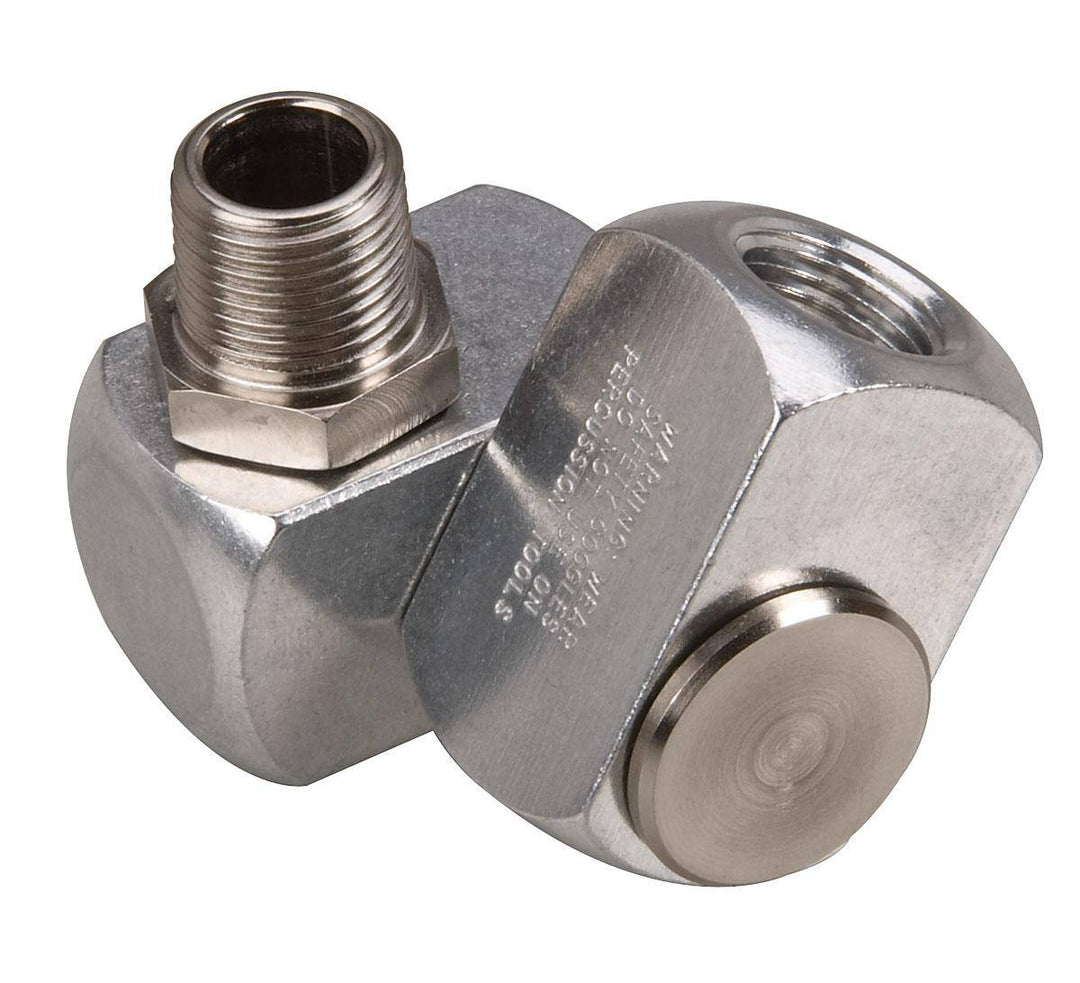 Dynabrade 95461 3/8 inch swivel fitting set, durable metal component for air tools and pneumatic equipment.