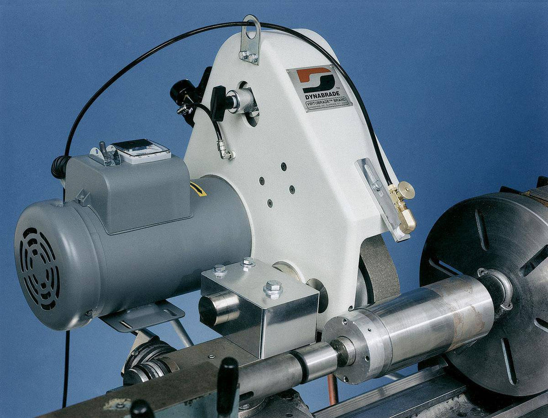 Dynabrade 65750 electric tool post grinder with 3 HP motor, 48-inch wet grinding, 3450 RPM, 240V, single-phase, high-speed grinding tool.