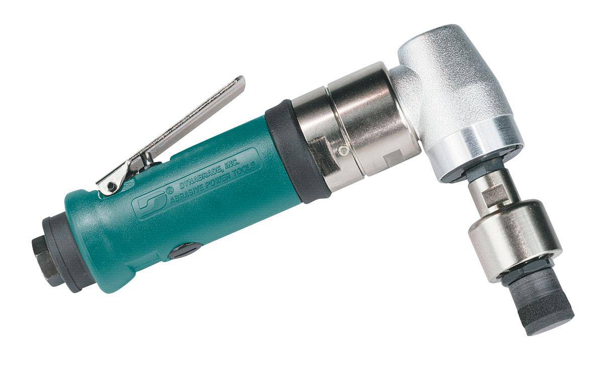 Dynabrade Dynorbital 53417 right-angle mini orbital sander with 0.4 HP, 3200 RPM, 3/16 inch orbit, rear exhaust.