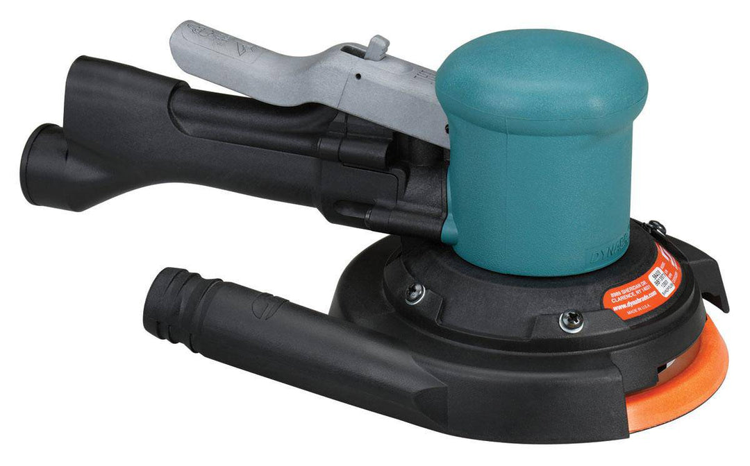 Dynabrade Dynorbital 58409 two-hand orbital sander with 6-inch diameter, central vacuum, 0.4 HP, 12000 RPM, rear exhaust