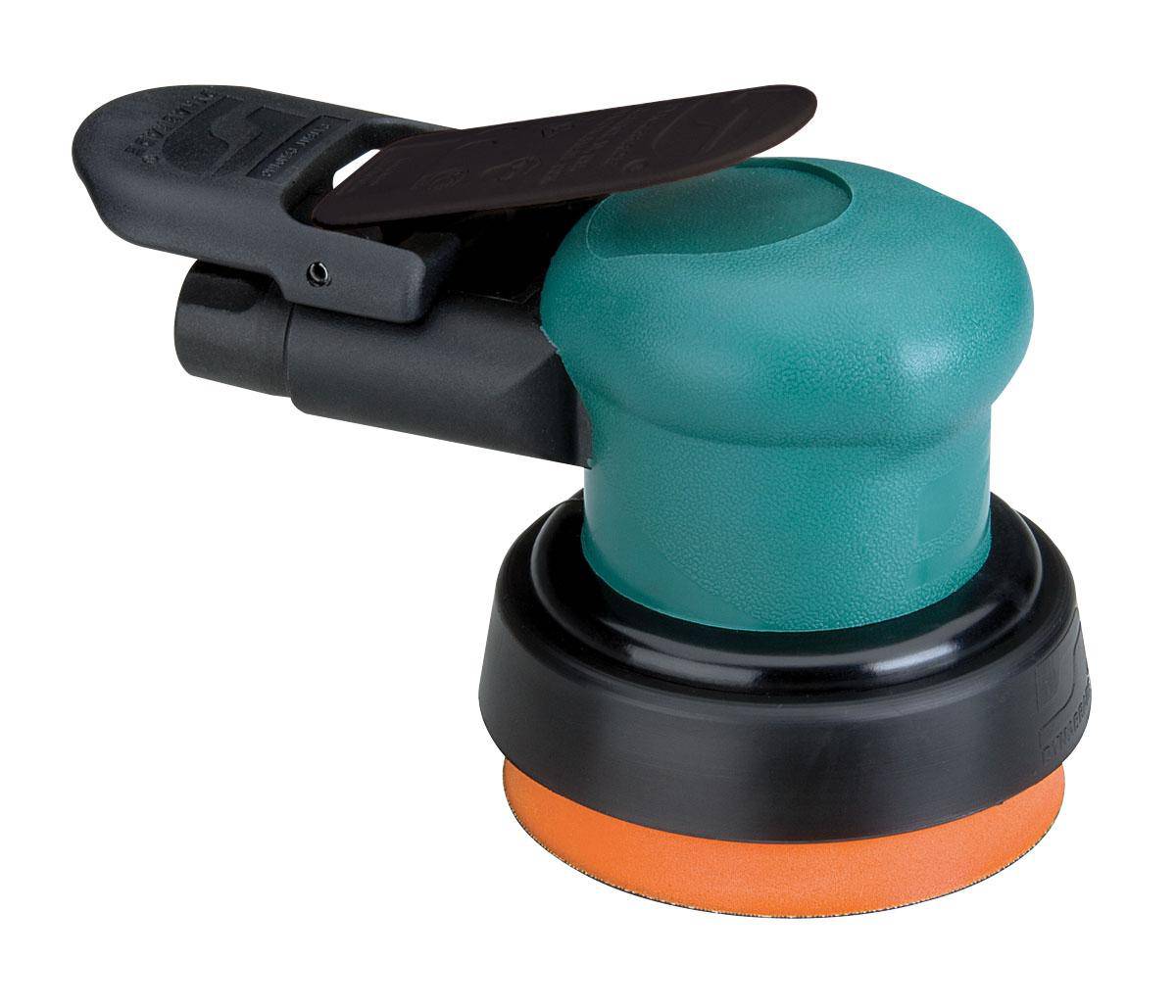 Dynabrade Spirit 59030 3-1/2 inch pneumatic random orbit sander with 3/32 inch pad, non-vacuum, 12000 RPM, in use