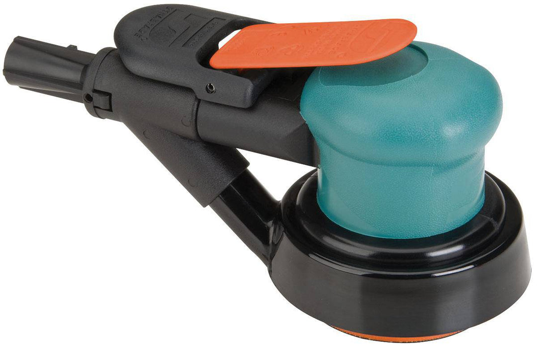 Dynabrade Spirit 59103 3-inch random orbital sander with vacuum, 0.25 HP, 12000 RPM, 3/8-inch orbit, rear exhaust.