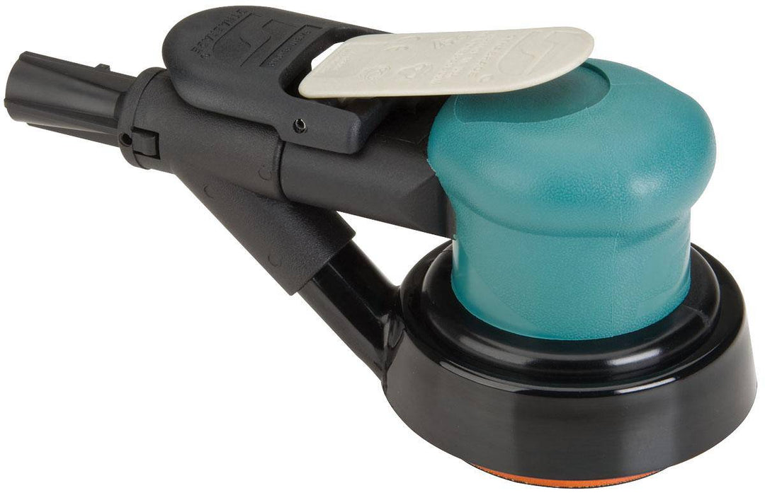 Dynabrade Spirit 59108 3-inch vacuum random orbital sander with 0.25 HP, 12000 RPM, 3/16-inch orbit, rear exhaust, for polishing and finishing.