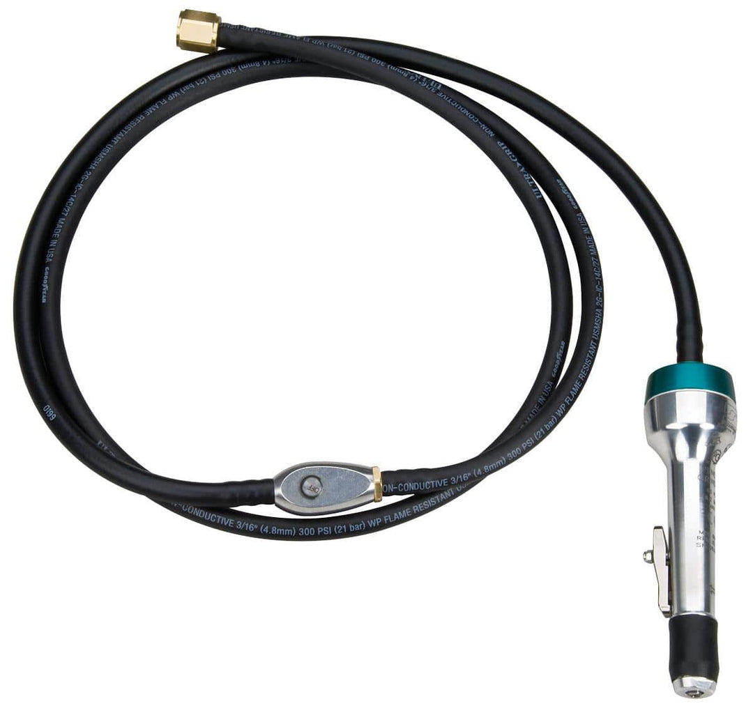 Dynabrade pencil grinder with 1/8 inch collet, high-speed 60000 RPM for precision grinding and polishing tasks.