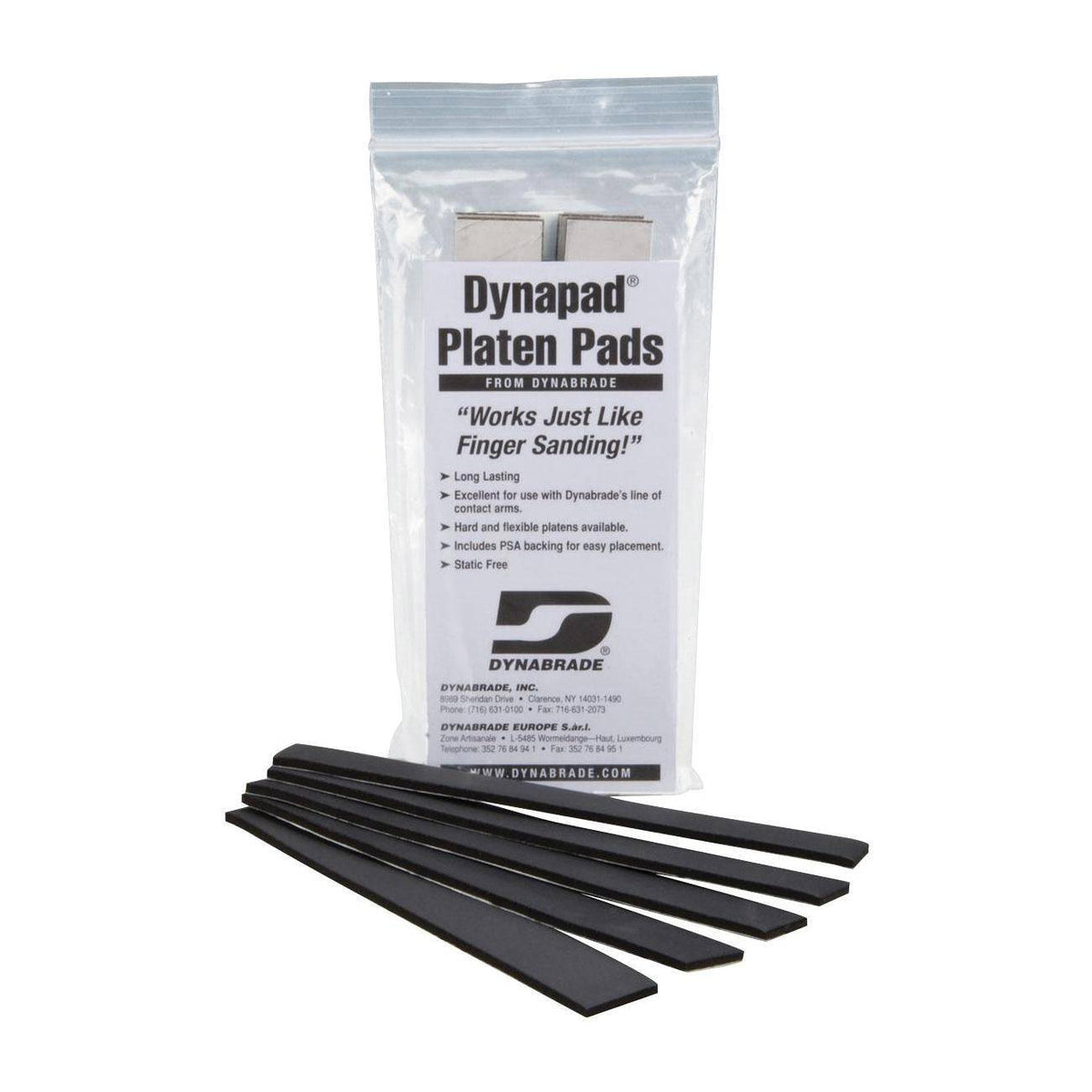 Dynabrade 11834 2x7 inch platen pad for power tools, showing the durable, flat surface designed for sanding and polishing applications.