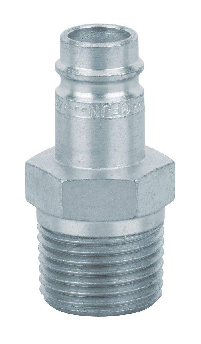 Dynabrade 98271 1/2 inch NPT male plug for pneumatic tools, metal fitting with threaded connection.