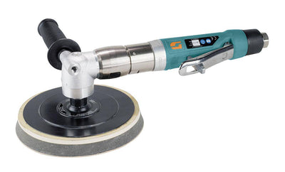 Dynabrade 51391 - 6 Inch - 8 Inch Diameter Right Angle Two-Hand Rotary Buffer 1 Hp 1800 Rpm Rear Exhaust 5/8 11 Inch Spindle Thread - eGrimesDirect