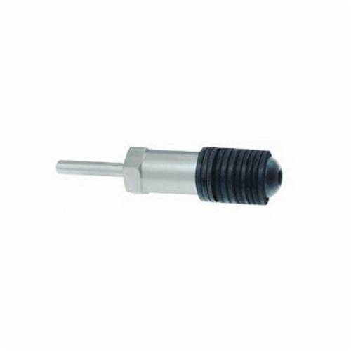 Dynabrade 12995 arbor assembly with 1/4 inch shaft, showing the durable metal shaft and precision components for power tool attachment.
