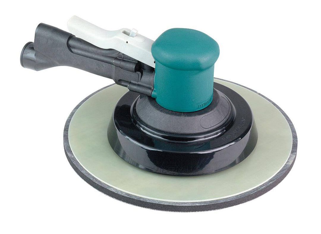 Dynabrade 58040 11-inch two-hand gear-driven sander with non-vacuum design, 0.4 HP, 900 RPM, rear exhaust, specialty sander.