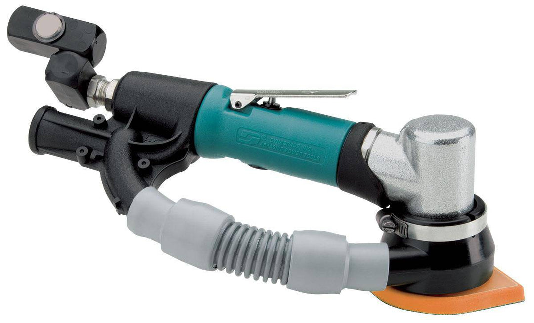 Dynabrade Dynafine 58015 detail sander with vacuum, 0.12 Hp, 7° offset, 15000 RPM, 1/32 inch orbit, rear exhaust