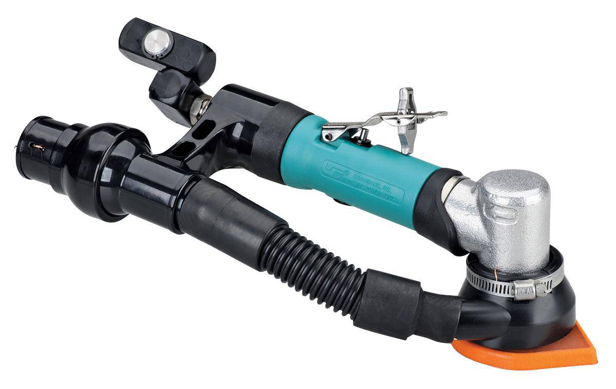Dynabrade Dynafine 58017 detail sander with central vacuum, 12 Hp, 7-degree offset, 15000 RPM, rear exhaust, small orbit size
