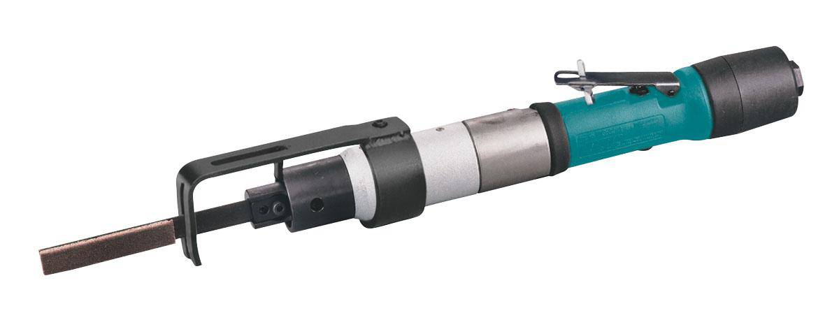Dynabrade Stockade 12204 reciprocating sander with 0.4 HP straight-line design, 13/32 inch pad, and 2400 SPM for specialty sanding.