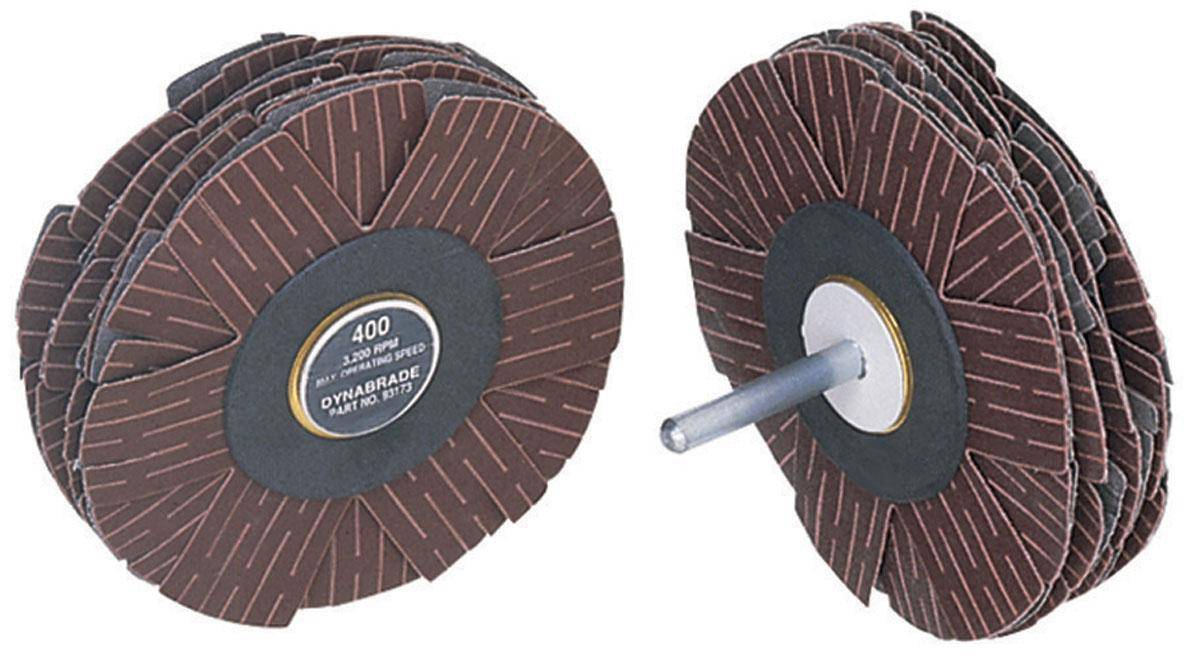 Dynabrade 93166 4-inch spindle mount sanding star with 80 grit aluminum oxide for grinding and finishing applications.