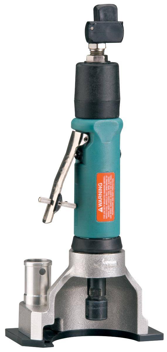 Dynabrade 52418 3-inch straight-line vacuum flush cut-off wheel tool with 0.7 Hp, 20000 RPM, rear exhaust, 3/8-inch collet.