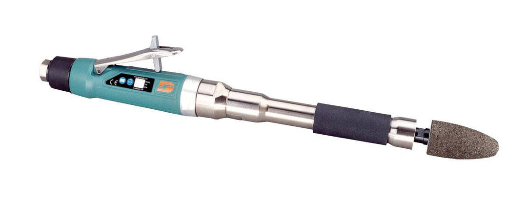 Dynabrade 53531 straight grinder with 18-inch extension and 18000 RPM, featuring a durable metal body and ergonomic design