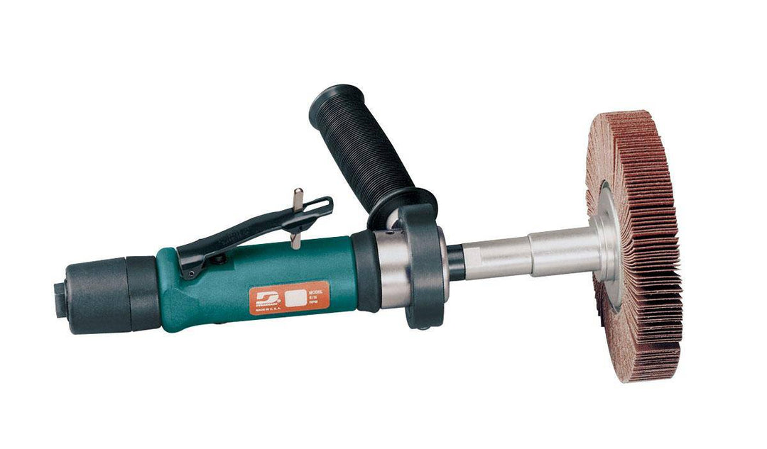 Dynabrade Dynastraight 13207 straight grinder with ergonomic handle and metal grinding wheel for precision grinding tasks.