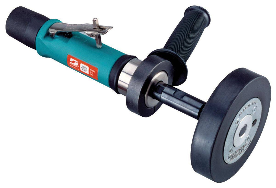 Dynabrade Dynastraight 13214 finishing tool, straight-line grinder with 0.7 HP, 4500 RPM, rear exhaust, 5/8-11 inch arbor.