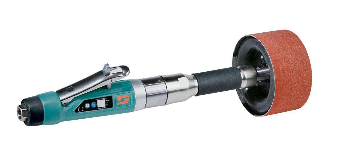 Dynabrade Dynastraight 13519 6-inch extension finishing tool, 1 Hp straight grinder with rear exhaust and 5/8-11 inch arbor.