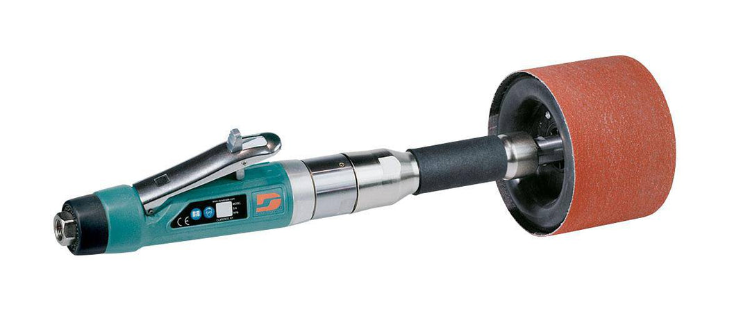 Dynabrade Dynastraight 13531 6-inch extension finishing tool with 1 HP, straight-line grinder, rear exhaust, 5/8-11 inch arbor.