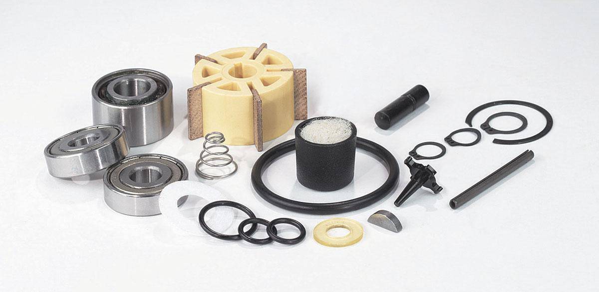 Dynabrade Spirit 96510 Tune-Up Kit with various parts for maintaining and repairing Dynabrade Spirit air tools.