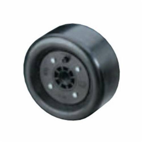 Dynabrade 94482 rubber wheel, durable wheel for power tools, shown in close-up with textured rubber surface and metal mounting hub.