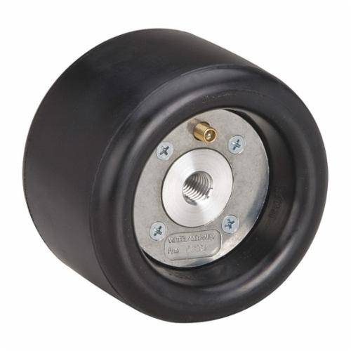 Dynabrade Dynacushion 92805 heavy-duty pneumatic wheel, 5-inch diameter and 3.5-inch width, designed for industrial equipment.