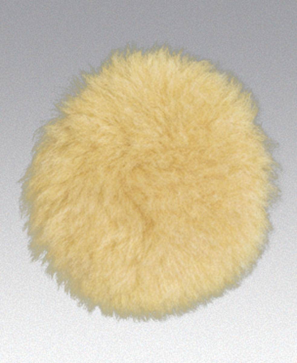 Dynabrade 90034 wool polishing pad with natural sheepskin wool, 3-1/2 inch diameter for polishing and buffing surfaces.