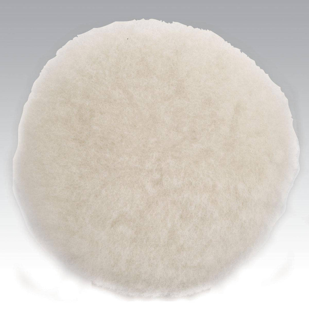 Dynabrade sheep skin wool hook buffing pad for polishing, designed for smooth and effective surface finishing.