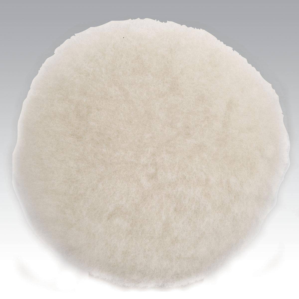 Dynabrade sheep skin wool hook buffing pad for polishing, designed for smooth and effective surface finishing.