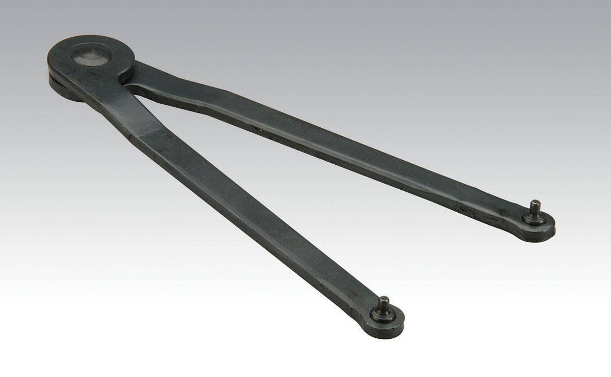 Dynabrade 96347 wrench with 3 mm pin, showing a close-up of the compact metal tool for precise tightening and loosening.