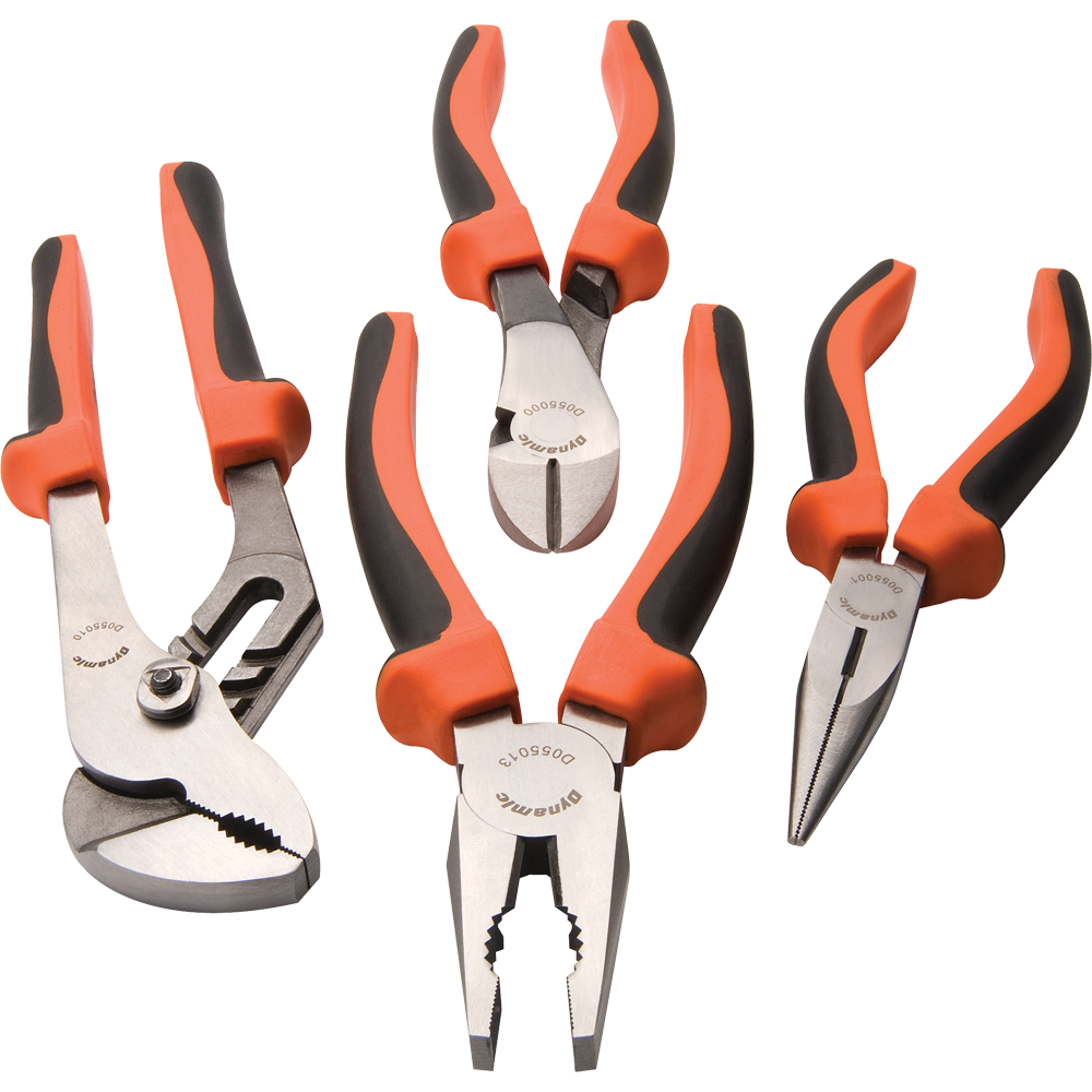 Dynamic D055200 - 4 PC PLIERS SET COMF GRIP HAND DYNAMIC D055200 - eGrimesDirect