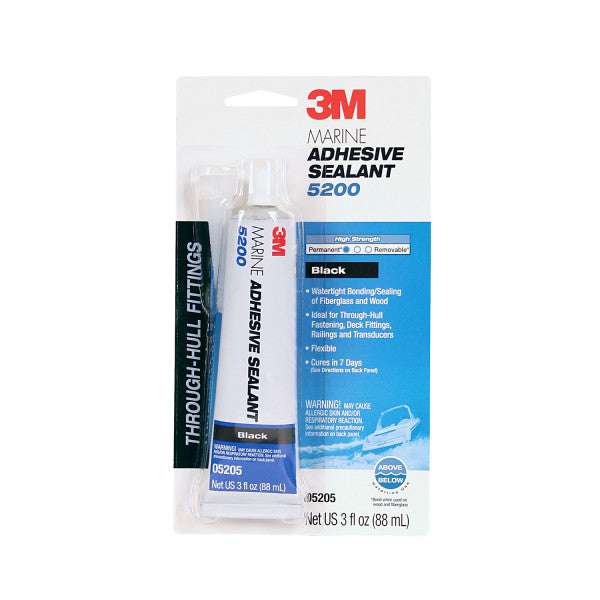 3M 5205 - Marine Grade Adhesive Sealant 5200 in Black - 3 fl. Oz (88 ml) 7000142659