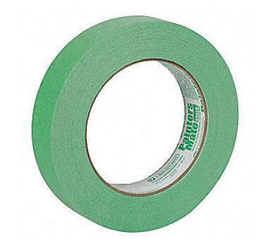 EGD Shurtape 150 green painters tape, 72mm wide, applied to a surface, ideal for masking and painting projects.