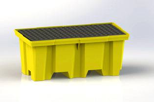 Enpac 5222-YE-D - Poly-Spillpallet 2000 With Drain (2 Drum) 53.5 Inch X 29 Inch X 17 Inch - eGrimesDirect