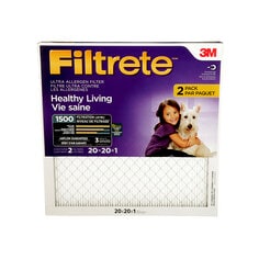 3M 2002DC-2PK-C - Filtrete Healthy Living Ultra Allergen Filter MPR 1500 20 in x 20 in x 1 in 2 per pack 3M 7100136581 7100136581