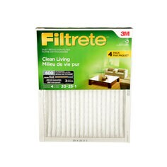 3M 7100141828 - Filtrete Clean Living Dust Reduction Filter 9833DC-4PK MPR 600 20 in x 25 in x 1 in (508 mm x 635 mm x 25.4 mm) 4/Pack 3M 7100141828 7100141828