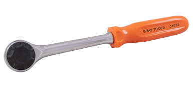Gray 31872 - 1/2" DRIVE 72 TOOTH REVERSIBLE ROUND HEAD RATCHET, SCREWDRIVER HANDLE, 10-1/2" LONG GRAY TOOLS 31872 - eGrimesDirect