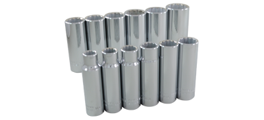 Gray 35312 - 12 PIECE 1/2" DRIVE 12 POINT SAE, DEEP CHROME SOCKET SET, 7/16" - 1-1/8" GRAY TOOLS 35312 - eGrimesDirect