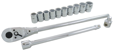 Gray MHD15 - 15 PIECE 3/4" DRIVE, 12 POINT METRIC, CHROME SOCKET & ATTACHMENT SET GRAY TOOLS MHD15 - eGrimesDirect