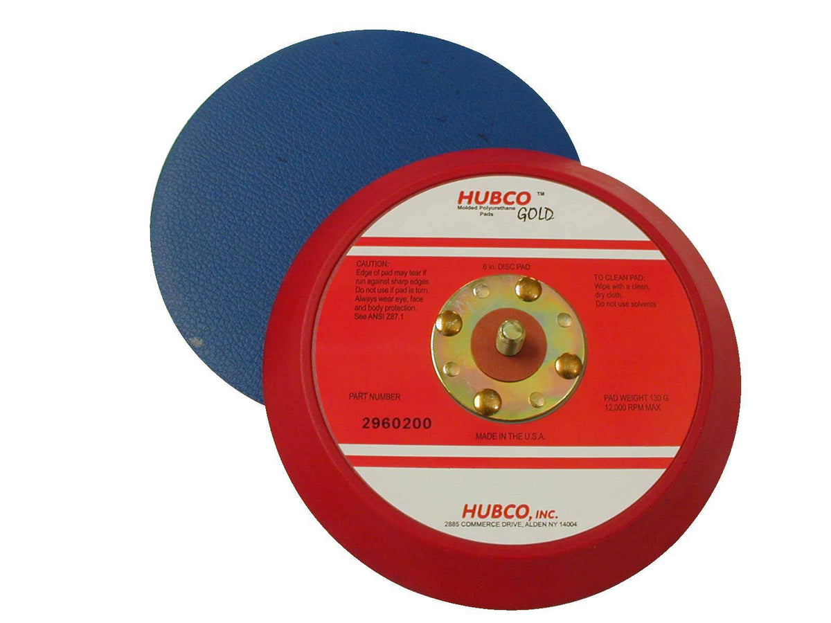 Hubco 2960200-B 6-inch no-hole tapered edge red backup pad for sanding and polishing tools